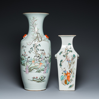 Deux vases en porcelaine de Chine famille rose, un signé par Huang Zizhen 黃子珍 et daté 1924