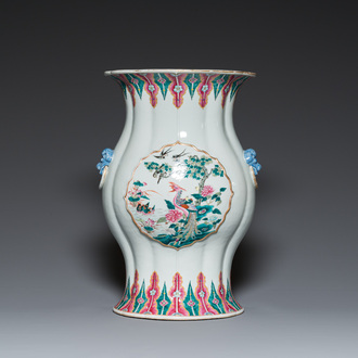 A large Chinese famille rose vase, Guangxu mark and probably of the period