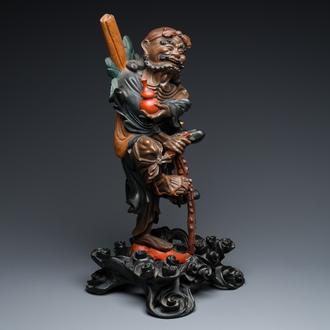 A large Chinese Fuzhou or Foochow lacquer figure of Li Tieguai, 19th C.