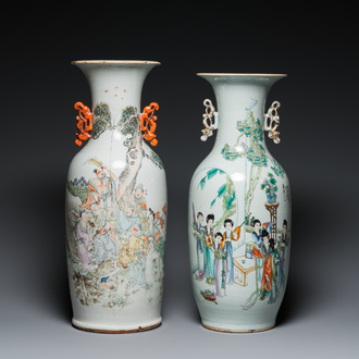 Deux vases en porcelaine de Chine qianjiang cai, l'un signé Heng Shengyi et l'autre Zhou Yuxing 周裕興, l'un daté 1904