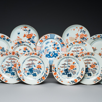 Thirteen Chinese Imari-style plates, Qianlong