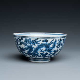 A Chinese blue and white 'Bleu de Hue' bowl for the Vietnamese market, Giáp Tí  甲子 mark, ca. 1804