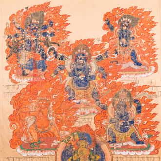 A thangka depicting Mahakala, Tibet, 19th C.