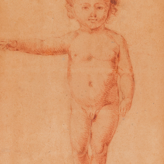 Jacob de Wit (1695-1754): 'Portrait d'un garçon', sanguine sur papier, vers 1747