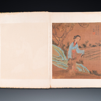 Suiveur de Fei Danxu 費丹旭 (1801-1850): Album contenant huit peintures sur soie, daté 1866