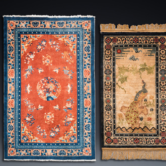 Two Chinese wool rugs, Republic