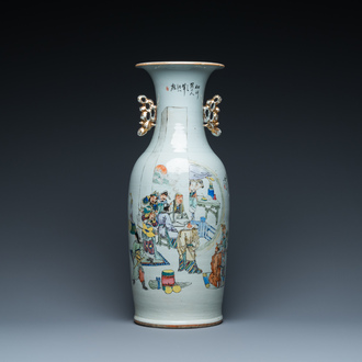 Vase en porcelaine de Chine qianjiang cai, signé Yu Xunmei 余恂美, daté 1911, marque de Tongzhi