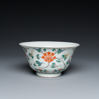 A Chinese famille verte 'lotus' bowl, Kangxi