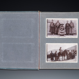 A rare photo album on the 13th Dalai Lama's return from exile from India, ca. 1912/1913