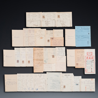 Ensemble de factures référant aux objets d'art à Saigon et Hong Kong, début du 20ème