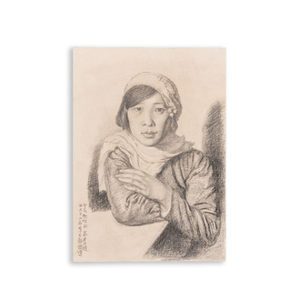 Xu Beihong 徐悲鴻 (1895-1953): 'Jeune femme’, crayon sur papier