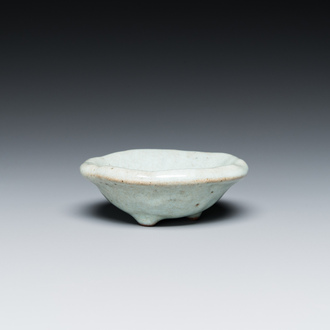 A small Chinese junyao enamel tripod bowl, probably Ming