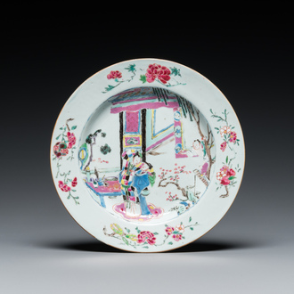 A Chinese famille rose 'Xi Xiang Ji' plate, Yongzheng