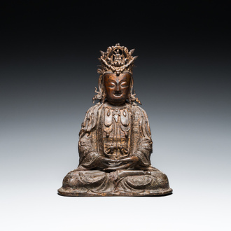 A Chinese gilt bronze Buddha, Ming