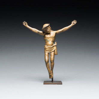Christ en bronze partiellement doré, probablement France, 15/16ème