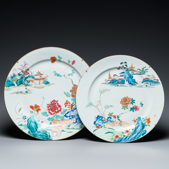 Two Chinese famille rose dishes, Qianlong