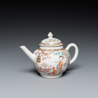 A fine Chinese famille rose teapot and cover, Yongzheng