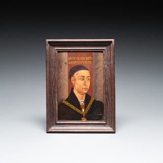 Ecole française: Portrait de Philippe le Bon, huile sur panneau, 19ème ou avant