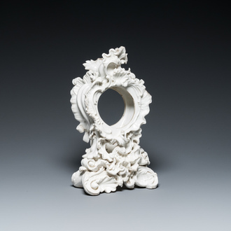 Boîte de pendule en porcelaine blanche de Chine, probablement Meissen, 18ème