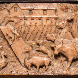 Een Mechels albasten reliëf met de ark van Noah, Vlaanderen, eind 16e eeuw
