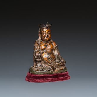 Bouddha couronné en bronze doré, Chine, Ming