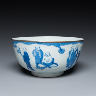 Een Chinese blauw-witte 'Bleu de Hue' kom voor de Vietnamese markt, Nei Fu 內府 merk, 19e eeuw