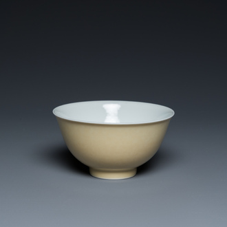 A Chinese monochrome light-brown-glazed bowl, Jiaqing mark, Republic