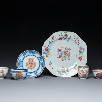 Een diverse collectie Chinees export porselein, Qianlong