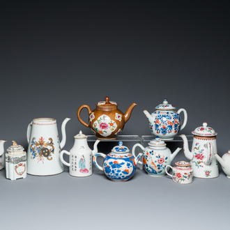 A large selection of Chinese famille rose and Imari-style tea wares, Yongzheng/Qianlong