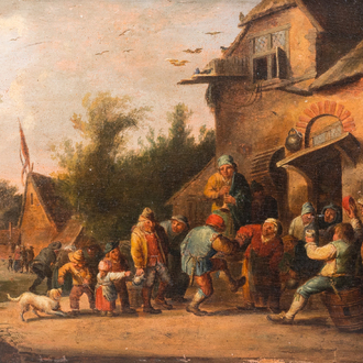 Entourage d'Adriaen van Ostade (1610-1685): 'Une kermesse', huile sur panneau