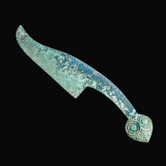 A Chinese bronze dagger with serpent heads, Warring States Period