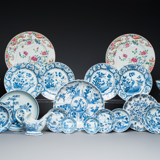 Collection variée en porcelaine de Chine en bleu et blanc et famille rose, Kangxi/Qianlong