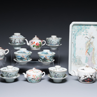 Collection variée en porcelaine de Chine famille rose et qianjiang cai, 19/20ème