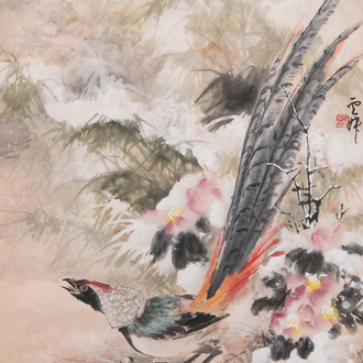 Xu Yunshu 徐雲叔 (1947- ): 'Faisan', encre et couleurs sur papier
