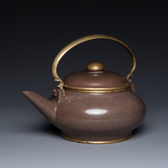 A Chinese polished Yixing stoneware teapot and cover for the Thai market, 19th C.