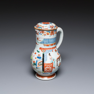 A Chinese verte-Imari 'Xi Xiang Ji' ewer and cover, Yongzheng