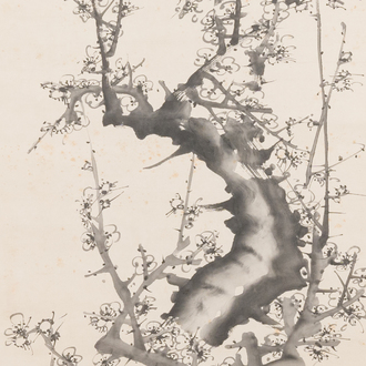Cao Kun 曹锟 (1862-1938): 'Pruimenbloesem', inkt op papier, gedateerd 1927