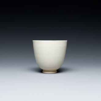 A Chinese white-glazed wine cup, probably Sui