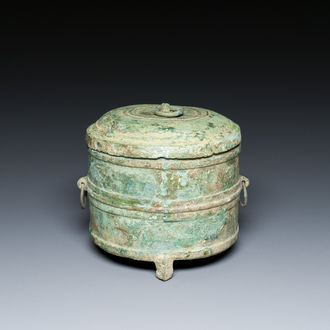 A Vietnamese bronze wine warming bowl, 'jiuzun', Han-Viet period, 1st/3rd C.