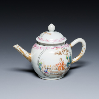 Théière en porcelaine de Chine famille rose à sujet mythologique, Qianlong