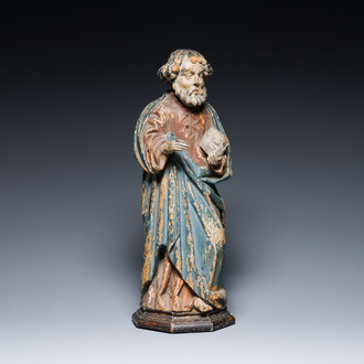 Saint Paul en chêne sculpté et polychromé, Flandre, 1ère moitié du 16ème