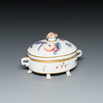 An oval polychrome Meissen porcelain 'insects and fruit' tureen and cover, Germany, 18th C.