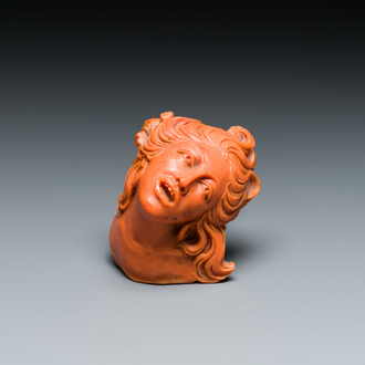 Sculpture d'une tête de femme en corail rouge, Trapani, Italie, 19ème