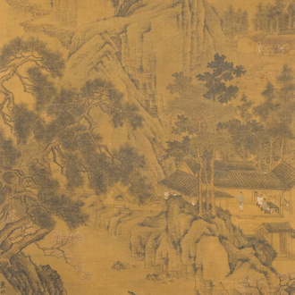 Zhou Chen 周臣( 1460-1535): 'Paysage montagneux', encre sur soie