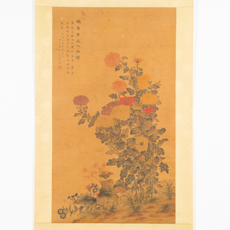 Li Huixian 李蕙仙 (1869-1924): 'Flower', ink and colour on silk