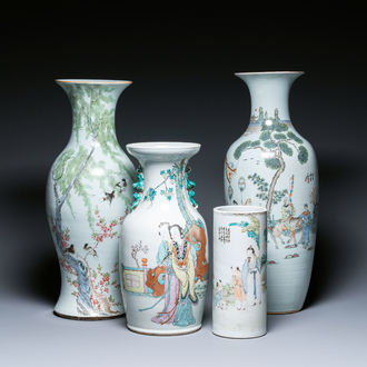 Four Chinese qianjiang cai vases, 19/20th C.