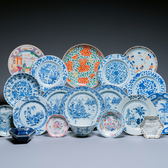 A varied collection of Chinese porcelain, Kangxi and later