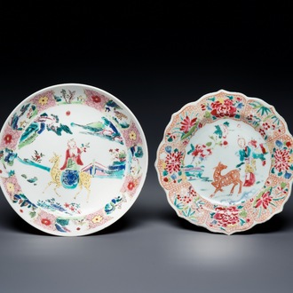 Deux coupes en porcelaine de Chine famille rose, Yongzheng