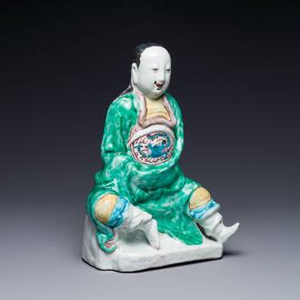 Een Chinees wucai beeld van Zhen Wu, Ming