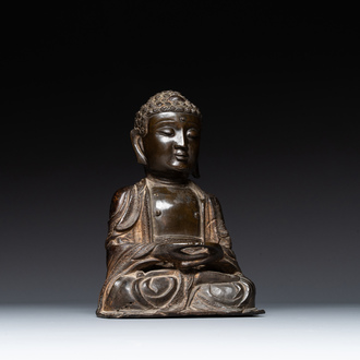 A Chinese bronze Buddha, Ming